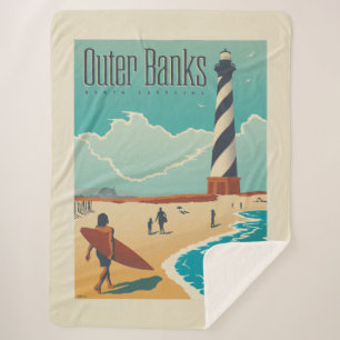 Outer Banks   North Carolina Sherpa Blanket