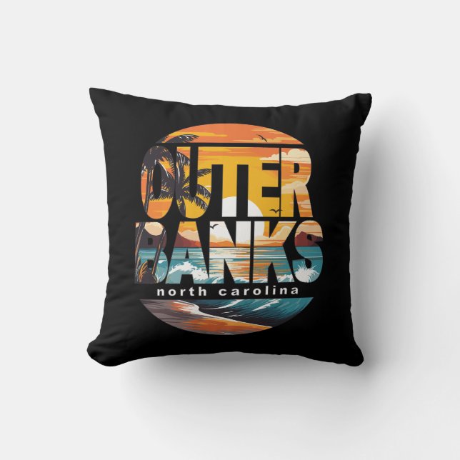 Outer Banks North Carolina Surfing  Cushion (Front)