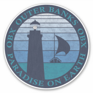 Outer Banks OBX Blue Sky Navy Aqua Vintage
