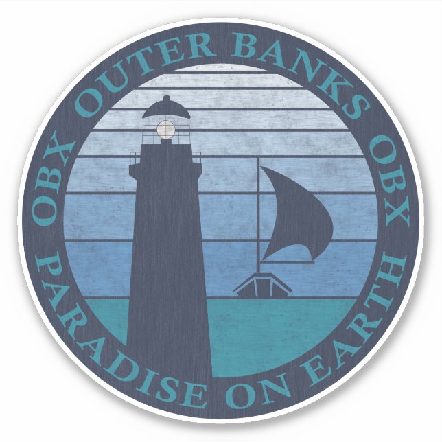 Outer Banks OBX Blue Sky Navy Aqua Vintage (Front)