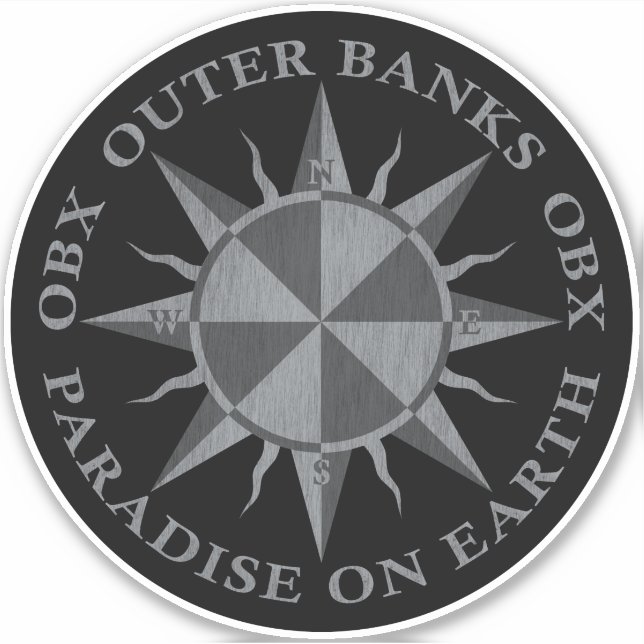 Outer Banks OBX Silver Pewter Black Vintage (Front)