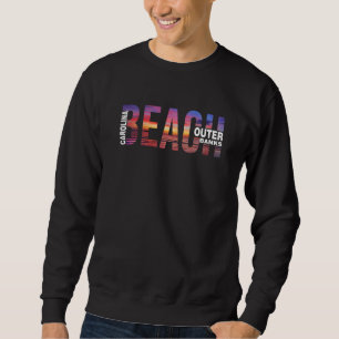 Outer Banks Palm Trees Beach Carolina theme Vacati Sweatshirt