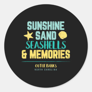 Outer Banks Shirt Family Vacation Seashell Lovers Classic Round Sticker