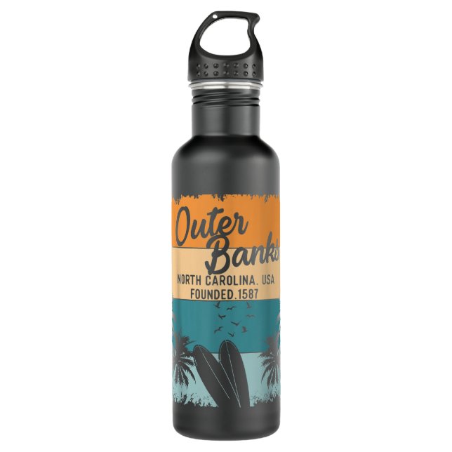 Outer Banks Shirts Men Women Kids OBX North Caroli 710 Ml Water Bottle (Front)