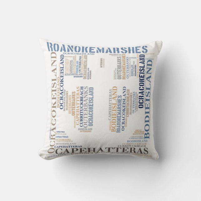 Outer Banks Subway Art Pillow with Anchor (Front)
