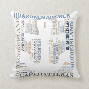 Outer Banks Subway Art Pillow with Anchor