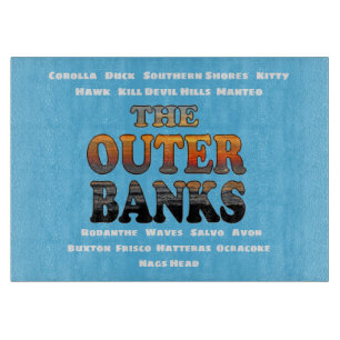 Outer Banks Sunrise Text And Towns  Cutting Board