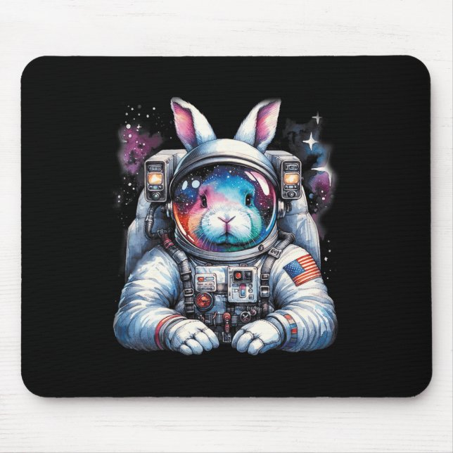 Outer Bunny Easter Day Rabbit Usa Fun Space  Mouse Mat (Front)