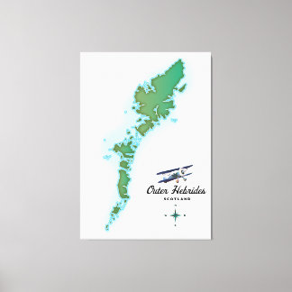 Outer Hebrides Scotland map Canvas Print