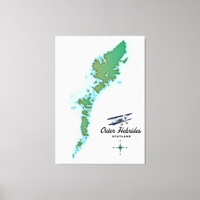 Outer Hebrides Scotland map Canvas Print (Front)
