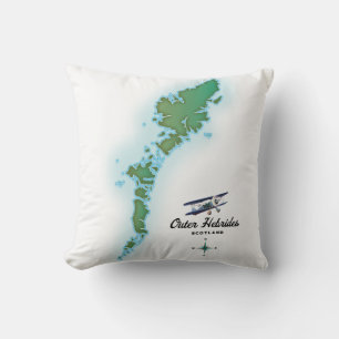 Outer Hebrides Scotland map Cushion