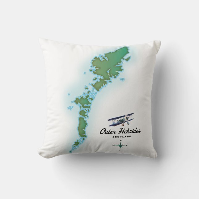 Outer Hebrides Scotland map Cushion (Front)