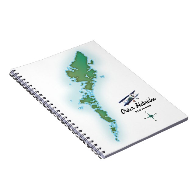 Outer Hebrides Scotland map Notebook (Right Side)