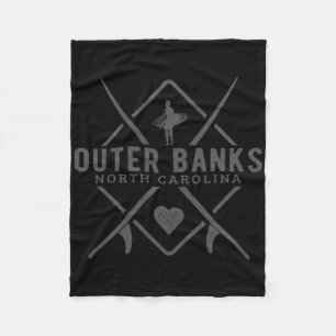 Outer Nks North Carolina Surfing Souvenir Outer Nk Fleece Blanket