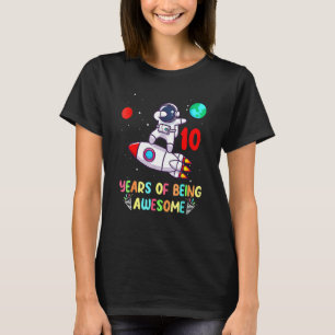 Outer Space 10 Years Old 10th Birthday Boy Planet  T-Shirt
