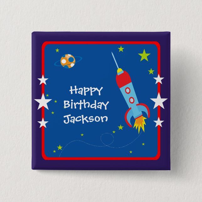Outer Space 1 Birthday Button (Front)
