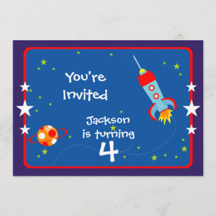 Outer Space 1 Birthday Party Invitation