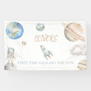 Outer Space 1st Birthday First Trip Around the Sun Banner