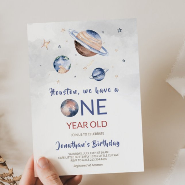 Outer Space 1st Birthday Invitation (Creator Uploaded)