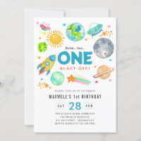 Outer Space 1st Birthday Party Rocket Spaceship