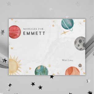 Outer Space 1st Birthday Time Capsule Message Enclosure Card