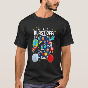 Outer Space 321 Blast Off Age 3 3rd Birthday Party T-Shirt