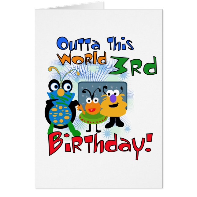 Outer Space 3rd Birthday Tshirts and Gifts (Front)