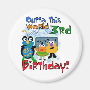 Outer Space 3rd Birthday Tshirts and Gifts Magnet