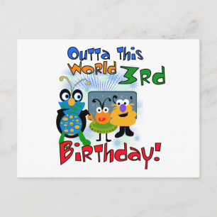 Outer Space 3rd Birthday Tshirts and Gifts Postcard