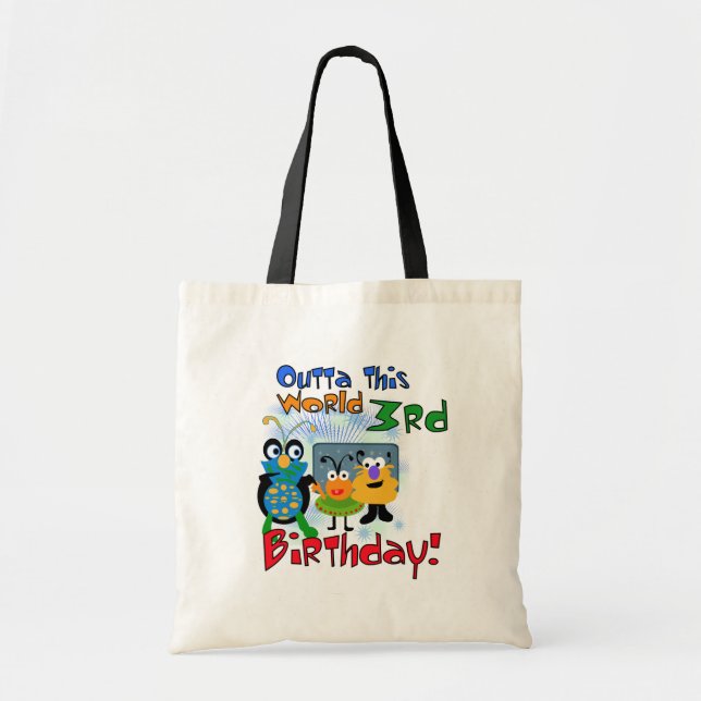 Outer Space 3rd Birthday Tshirts and Gifts Tote Bag (Front)