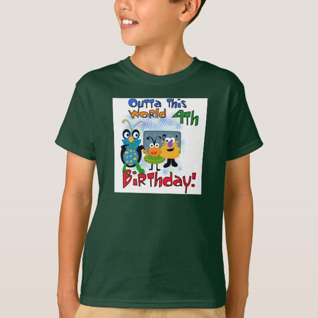 Outer Space 4th Birthday Tshirts and Gifts (Front)