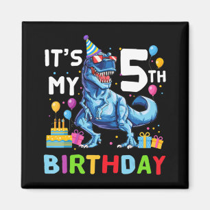 Outer Space 5 Years Old 5th Birthday Boys Planets  Magnet
