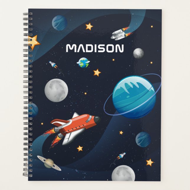 Outer Space Activity in the Galaxy Personalised  Planner (Front)