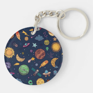 Outer Space Adventure – Fun Double-Sided  Key Ring