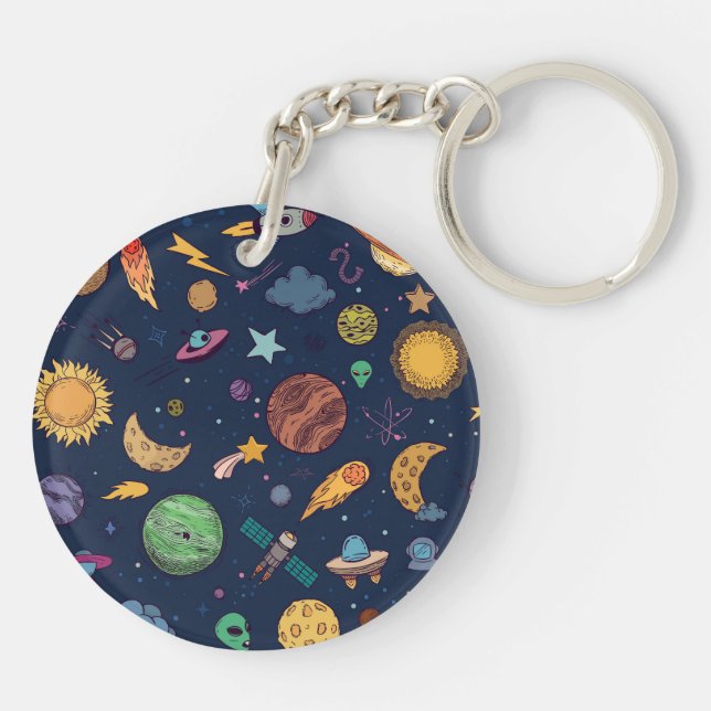 Outer Space Adventure – Fun Double-Sided  Key Ring (Back)