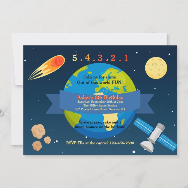 Outer Space Adventure Invitation (Front)