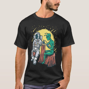 Outer Space Alien Inking Astronaut Ink Tattoo Art T-Shirt