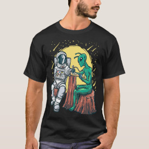 Outer Space Alien Inking Astronaut Ink Tattoo Art T-Shirt