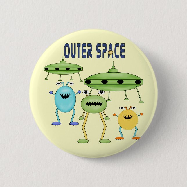 Outer Space Aliens 6 Cm Round Badge (Front)