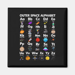 Outer Space Alphabet Astronomy Science Teacher Kid Magnet