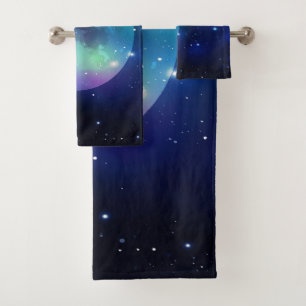 Outer Space and Stars  Bath Towel Set