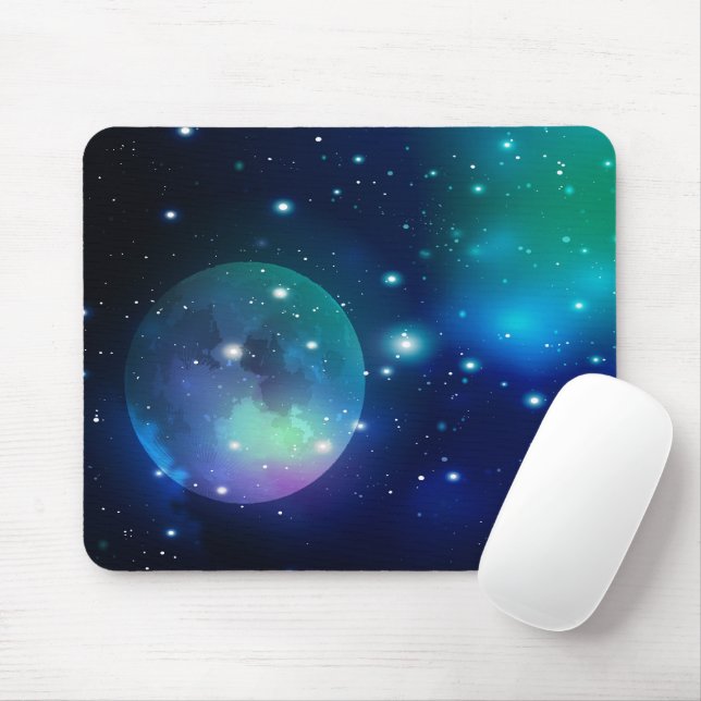 Outer Space and Stars Mouse Mat (With Mouse)