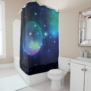 Outer Space and Stars Shower Curtain