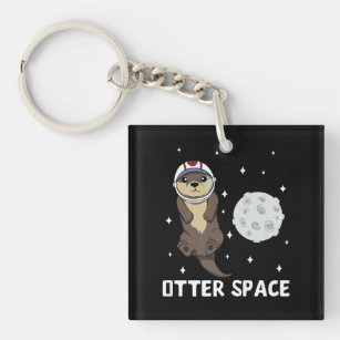 Outer Space Animal  Otter Astronaut Pun  Otter Spa Key Ring