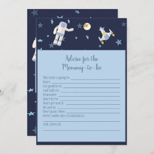 Outer Space Astronaut Advice For Mummy Baby Game Invitation
