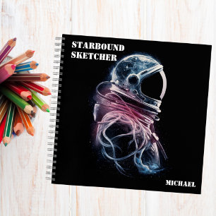 Outer Space Astronaut, Astronomy,Custom Sketchbook Notebook