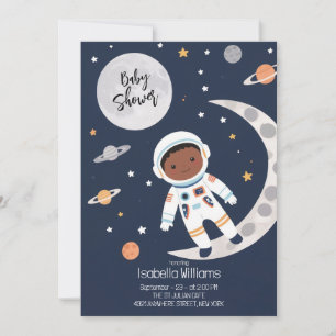 Outer Space Astronaut Baby Shower  Invitation