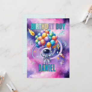 Outer Space Astronaut Birthday Boy  Invitation