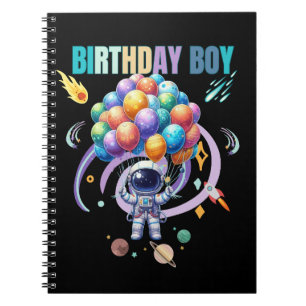 Outer Space Astronaut Birthday Boy Notebook