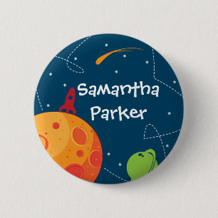 Outer Space Astronaut Birthday Favour Button